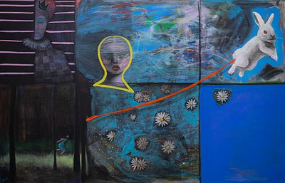 Diana Dimitrova (b. 1990). Dreams and Shadows, 2026, acrylic on canvas, 65x100 cm