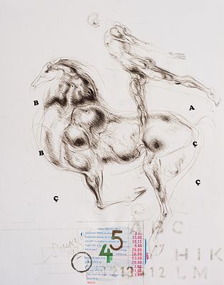 Lyuben Dimanov (1933 - 2023). Horse 2, 1977, mixed media on board, 55,5х43,5 cmSigned and dated