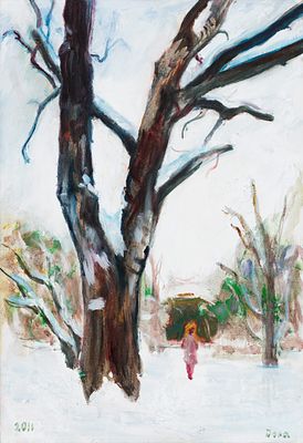 Dora Boneva (1936 - 2021). In winter, 2011, oil on canvas, 73х50 cmSigned and dated