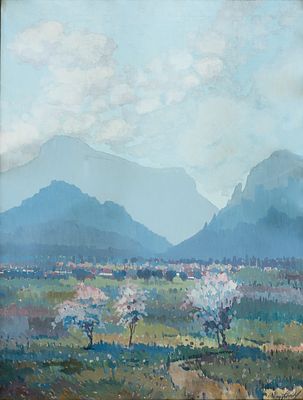 Ivan Trichkov (1892 - 1959). Blossomed trees, oil on canvas, 76х58 cm Signed