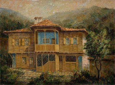 Kosta Grekov. Benkovski's house in Koprivshtitsa, oil on canvas, 48х65 cmSigned