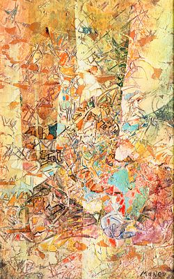 Nikola Manev (1940 - 2018). Composition, oil on plywood, 38х25 cmSigned