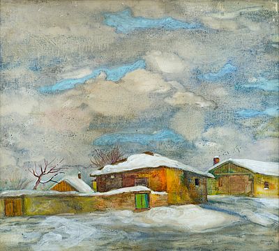 Vasil Stoilov (1904 - 1990). Winter Sky, 1934, tempera on board, 54,5x61 cm 
Signed and dated