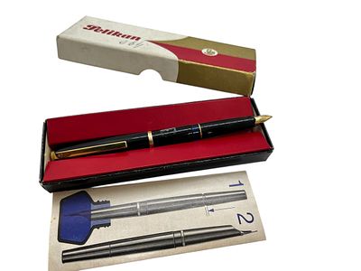 עט נובע תוצרת Pelikan חדש בקופסה עם ציפורן זהב 18 קארט