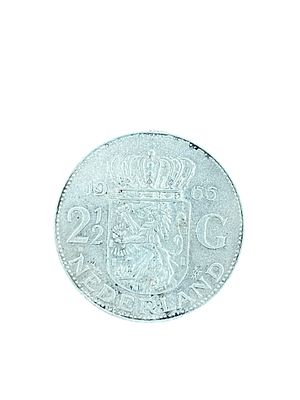 הולנד - מטבע כסף 2.5 גולדן משנת 1966 כסף 0.720 . משקל 15 גרם 
קוטר 33 מ"מ