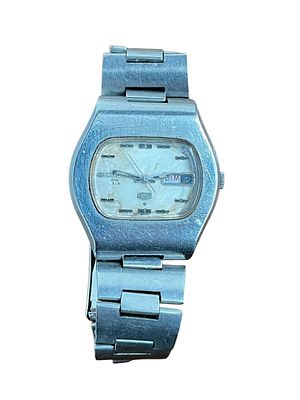 שעון 5 SEIKO ישן אוטומט עם פונקציית תאריך ויום בשבוע כולל רצועה מקורית דגם 6119-5431 לא במצב עבודה