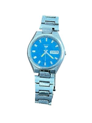 שעון 5 SEIKO ישן אוטומט עם פונקציית תאריך ויום בשבוע כולל רצועה מקורית דגם 6319-8010 לא במצב עבודה