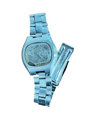 שעון 5 SEIKO ישן אוטומט עם פונקציית תאריך ויום בשבוע כולל רצועה דגם 6119-5490 לא במצב עבודה
