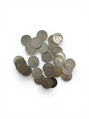 אוסף 31 מטבעות 6 פינסי אנגליה שנים 1947-1967