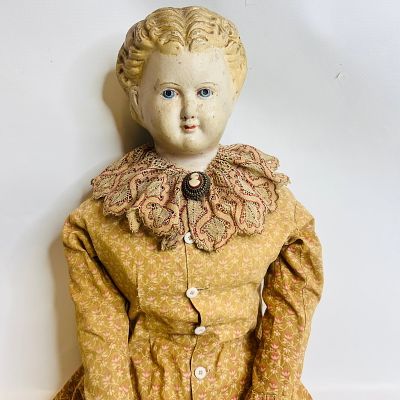 Large Greiner Paper Mache Doll, approx. 32 inches, body and limbs in rough shape 