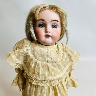 Antique Kestner 154 Shoulder Head Doll, approx. 16 inches, hairline both sides of mouth 