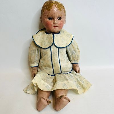 Martha Chase Doll, 15 inches. Martha Chase Doll, approx. 15 inches, shows worn paint and appears 