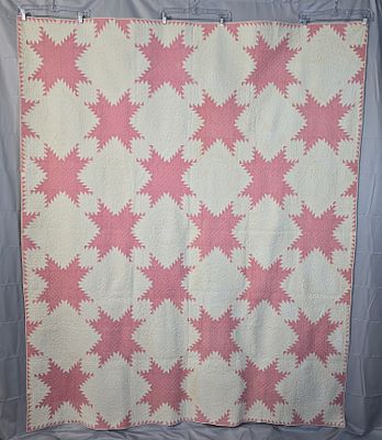 Antique 1886 Touching Stars Quilt - South Dakota. Antique 1886 Touching Stars Quilt with 