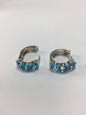 עגילים 925 סטרלינג עם זרקונים ציפוי רודיום 
7 גרם
