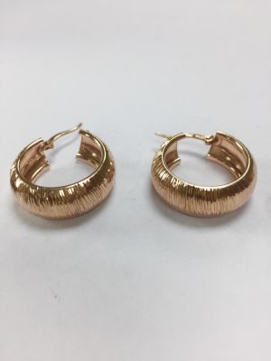 עגילים מקסימים 925 סטרלינג כסף ציפוי זהב ורוד 14 k איטלקי 
משקל 5 גרם קוטר 2.2 ס"מ