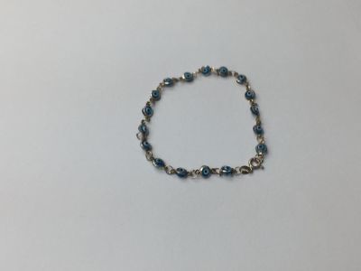 צמיד 925 סטרלינג עם עיניים נגד עין הרע 
2.5 גרם 18 ס"מ