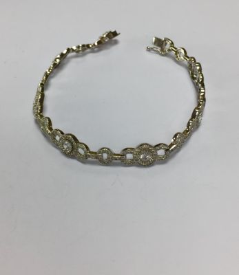 צמיד 925 סטרלינג כסף מצופה רודיום איטלקי משובץ זרקונים 
אורך 20 ס"מ 11.8 גרם