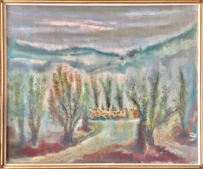 ציור ישן של אלברט גולדמן 2011 - 1922, "נוף גלילי". 
שמן על בד, חתום וממוסגר. 
מידות ללא מסגרת: 