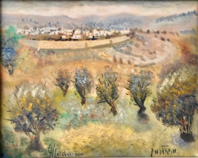 ציור ישן של אלברט גולדמן 2011 - 1922, "נוף ירושלים". 
שמן על בד, חתום וממוסגר. 
מידות ללא 