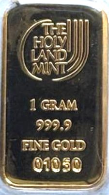 מטיל זהב טהור 999.9 ׁׁ(24K) של THE HOLY LAND MINT. 
מסדרת JERUSALEM OF GOLD. 
1 