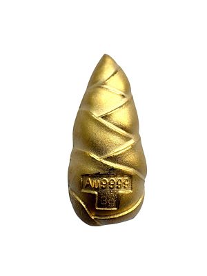 מטיל זהב טהור 999.9 ׁׁ(24K) בצורת אצטרובל. 
3 גרם. 
חתום.