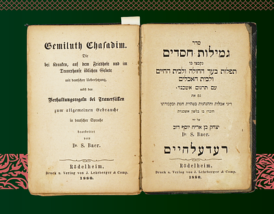 סדר גמילות חסדים, סדר תפילות ודינים לביקור חולים, בית המועד ובית האבלים, עם תרגום אשכנזי מאת 