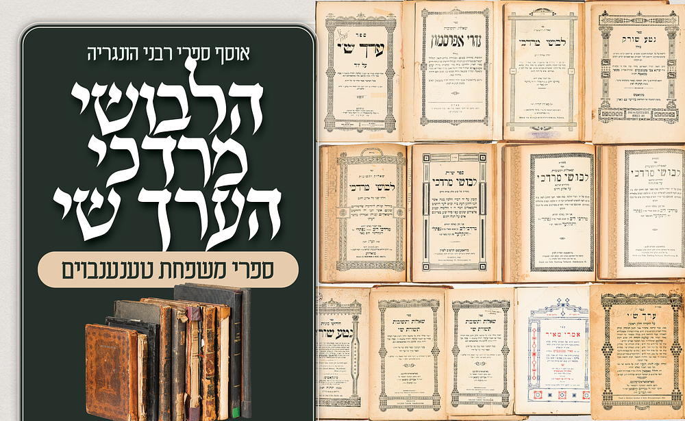 אוסף חשוב מספרי רבני הונגריה – שושלות , טננבוים והלבושי מרדכי – מהדורות ראשונות
. אוסף חשוב 