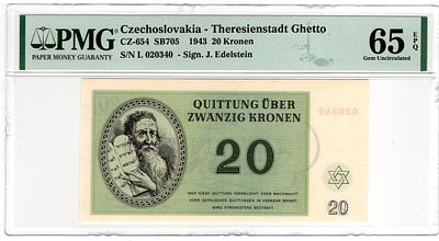 Czechoslovakia, 20 Kronen, 1943. PMG 65 EPQ