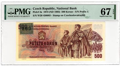 Czech Republic, 500 Korun, 1973. Pick# 2a - PMG 67 EPQ