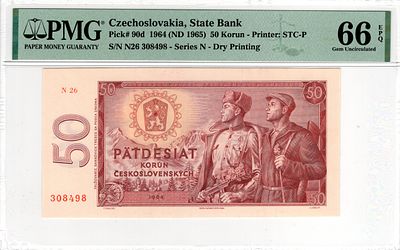 Czechoslovakia, 50 Korun, 1964. Pick# 90d - PMG 66 EPQ