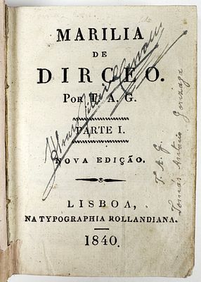 [BRASILIANA] [Gonzaga, Thomaz Antonio] - MARILIA DE DIRCEO. Lisboa. Typographia Rollandiana. 