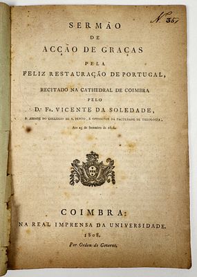 Soledade, Vicente da - SERM&Atilde;O DE AC&Ccedil;&Atilde;O DE GRA&Ccedil;AS PELA FELIZ RESTAURA&Ccedil;&Atilde;O DE PORTUGAL, RECITADO 