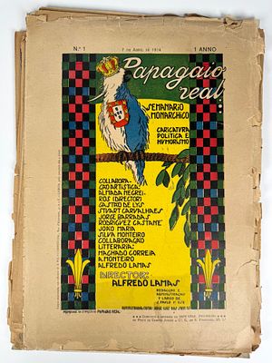 Lamas, Alfredo (dir.) - PAPAGAIO REAL: SEMANARIO MONARCHICO-CARICATURA POL&Iacute;TICA E HUMORISMO. 