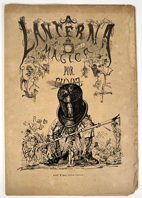 [Z&Eacute; POVINHO] A LANTERNA MAGICA POR GIL VAZ. 7 nos. Lisboa. Typographia de Christov&atilde;o Augusto 