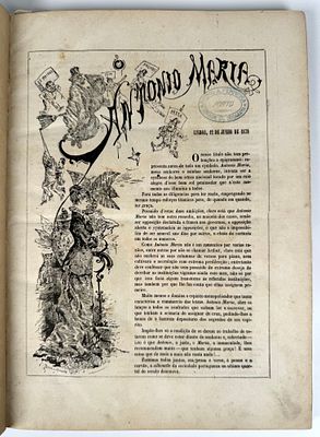 O ANT&Oacute;NIO MARIA. 13 vols. Lisboa. Raphael Bodallo Pinheiro. 1879-1885. 31 cm x 22,8 cm. E. 1.&ordf; 