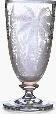 Бокал &laquo;Тропический сад&raquo; Германия 19 век. Германия, кон. XIX— нач. XX вв 
*стекло, резьба 
