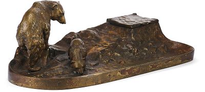 Бронзовый Письменный прибор МИШКИ 19 век. бронза, литьё 
Имеется экспертное заключение 