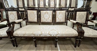 Мебельный гарнитур в стиле Ампир, 9 предметов, Франция, 19 век. Мебельный гарнитур: 1 диван, 2 