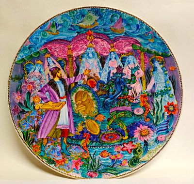 Блюдо САДКО авт. Архиереевы БФЗ. Производитель: Богдановичский фарфоровый завод 
Диаметр: 35 