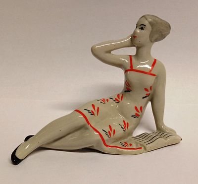 Статуэтка Девушка с книгой СССР Сысерть 1960-е гг. Длина: 13 сантиметров 
Ширина: 7 сантиметров 