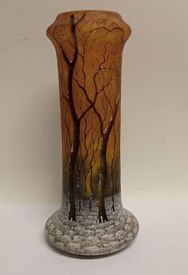 Редкая Ваза ЗИМА Daum Freres 1900 гг.