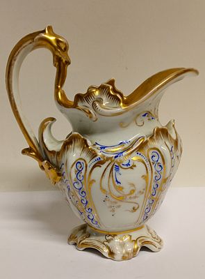 Редкий МОЛОЧНИК Мануфактура Гарднеръ Россия 1850-1860 гг. Высота по ручке 17 сантиметров 