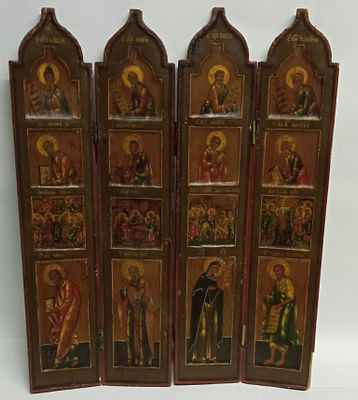 Икона Деревянный Складень Россия 18 век. Страна: Россия 
Время: 18 век 
Состояние: Отличное 