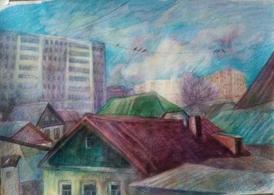 Картина "Солнце. Крыши. Весна." автор М. Хавова 2020 г. Ширина: 50 сантиметров
Высота: 70