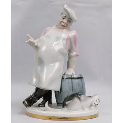 Статуэтка Повар и Кот ЛФЗ. Высота 18 см