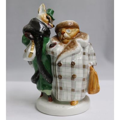 Статуэтка Лиса и Бобер ЛФЗ СССР. Высота 9 см