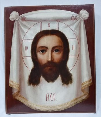 Икона Спас нерукотворный Россия 19 век. Дерево, темпера, левкас. 53 Х 46 см. Отличное.