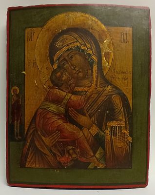 Старинная икона Владимирская Божья матерь 19 век
. Состояние: Отличное 
Ширина: 25 сантиметров 