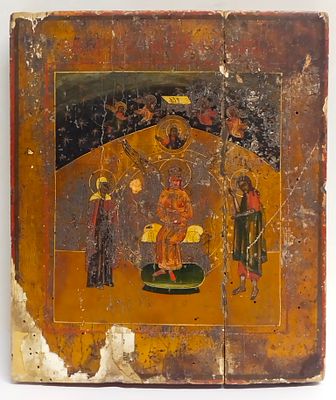 Икона София Премудрость Божия Россия 19 век. Состояние: см. фото 
Ширина: 19 сантиметров 