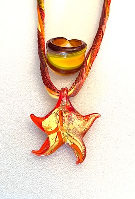 Эксклюзивный гарнитур Мурано &laquo;Звезда&raquo; Италия. Эксклюзивный, яркий, красивый комплект от Murano 